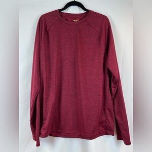 Tek Gear Maroon Performance Long Sleeve Shirt Large Tall